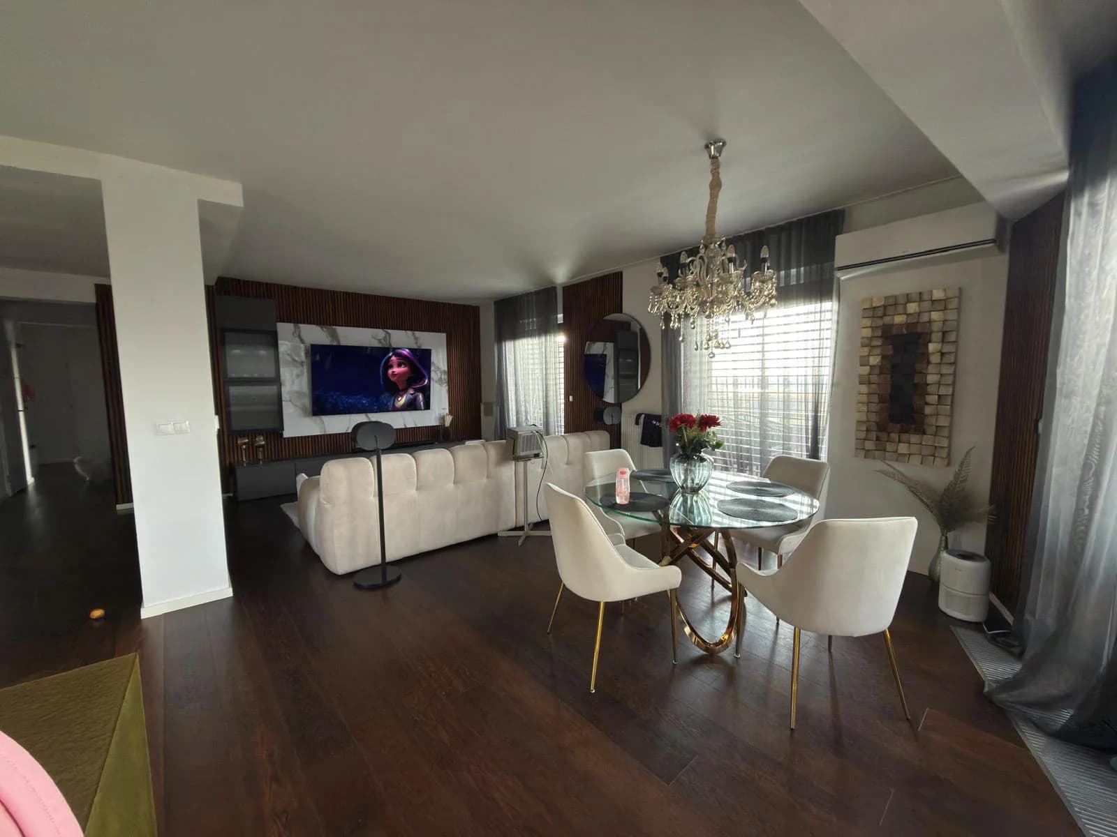 living room before real estate photo enhancement